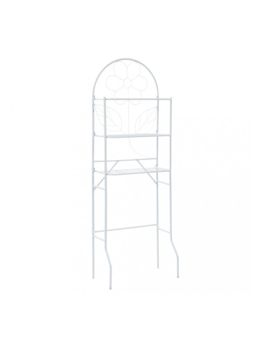 Sonata Свободностоящ стелаж за баня, бял, 60x33x174 см