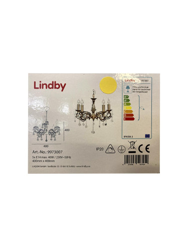 Lindby - Пендел KORA 5xE14/40W/230V
