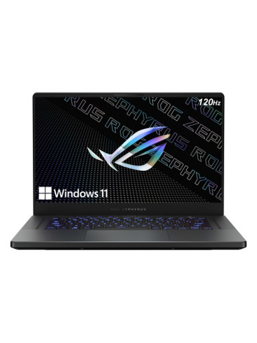 Лаптоп Asus ROG Zephyrus G15 GA503RM-HB152W (90NR0812-M009X0)(сив), осемядрен AMD Ryzen 9 6900HS 3.3/4.9GHz, 15.6" (39.62 cm) 4K/UHD IPS 120Hz Anti-Glare Display, (HDMI), 16GB DDR5, 1TB SSD, 2x USB 3.2 Type C, Windows 11 Home