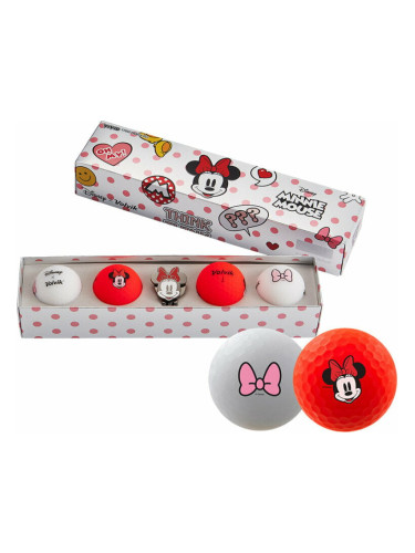 Volvik Vivid Disney Characters 4 Pack Golf Balls Minnie Mouse Plus Ball Marker White/Yellow