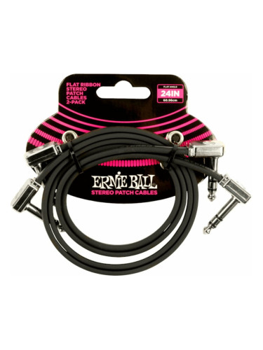 Ernie Ball Flat Ribbon Stereo Patch Cable 60 cm Ъглов - Ъглов Пач кабел