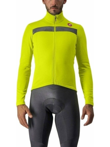 Castelli Puro 3 FZ Джърси Electric Lime/Silver Reflex M