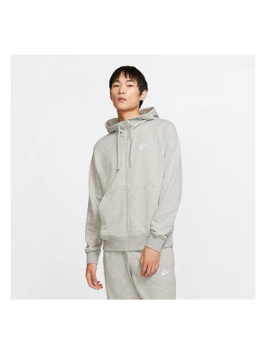 МЪЖКО ГОРНИЩЕ NIKE NSW CLUB HOODIE FZ FT GREY HTHR