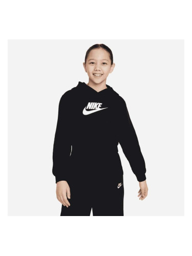 ДЕТСКИ СУИТШЪРТ ЗА МОМИЧЕ NIKE NSW CLUB FLC CRP HDY HBR BLACK