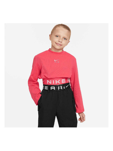 ДЕТСКА БЛУЗА ЗА МОМИЧЕ NIKE NSW AIR LS TOP MIXED MTRL LT FUSION RED