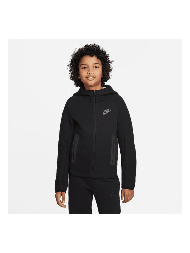 ДЕТСКО ГОРНИЩЕ ЗА МОМЧЕ NIKE NSW TECH FLC FZ BLACK