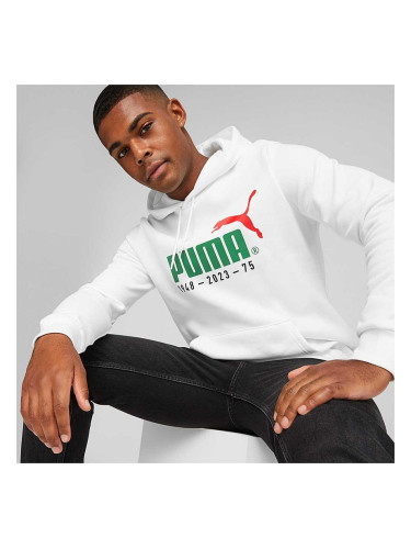 МЪЖКИ СУИТШЪРТ PUMA NO. 1 LOGO CELEBRATION HOODIE FL WHITE