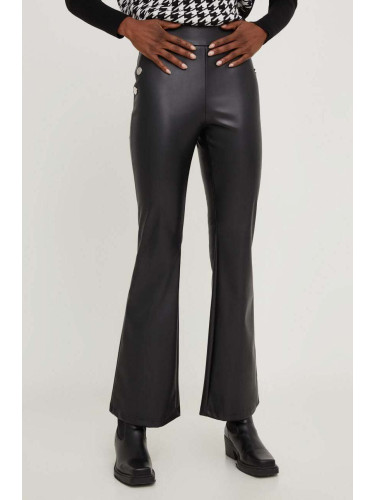 Панталон Answear Lab x limited collection NO SHAME в черно с разкроени краища, с висока талия