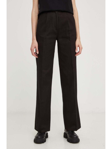 Панталон Answear Lab x limited collection NO SHAME в черно с широка каройка, с висока талия