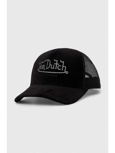 Шапка с козирка Von Dutch в черно с апликация