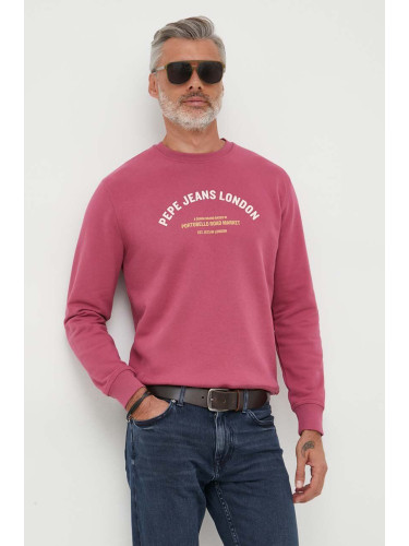 Памучен суичър Pepe Jeans Medley в розово с принт