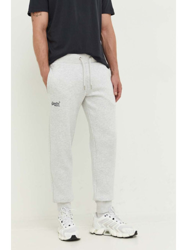 Спортен панталон Superdry в сиво с меланжов десен