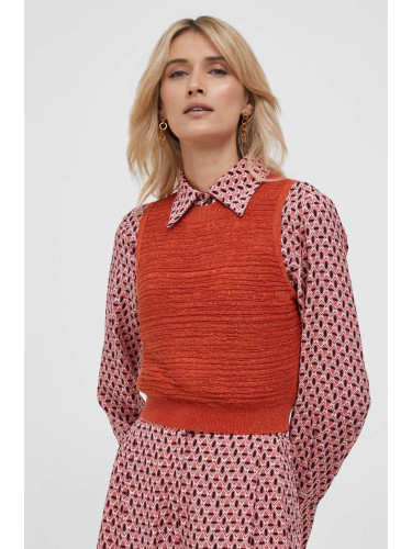 Пуловер Sisley дамски в оранжево