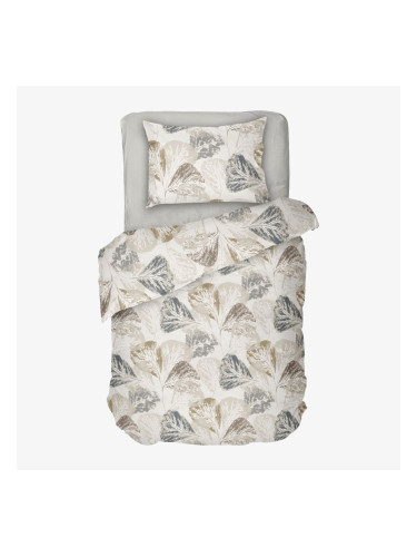 Спално Бельо Есенни листа в Екрю, 100% Памук Ранфорс, 3 части, ЕЛИЗАБЕТ