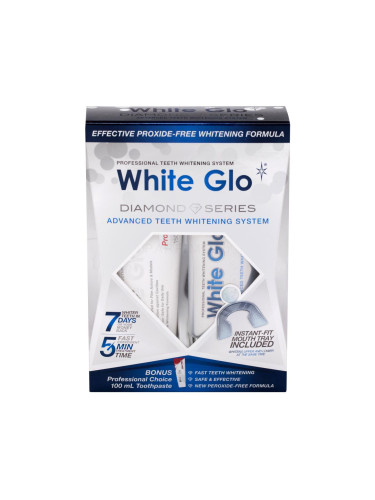 White Glo Diamond Series Advanced teeth Whitening System Подаръчен комплект избелващ гел 50 ml + паста за зъби Professional Choice 100 ml увредена кутия