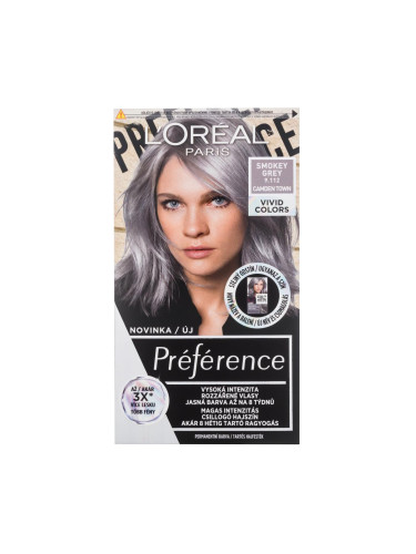 L'Oréal Paris Préférence Vivid Colors Боя за коса за жени 60 ml Нюанс 9,112 Smokey Grey увредена кутия