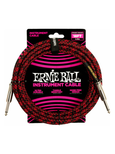 Ernie Ball Braided Straight Straight Inst Cable 5,5 m Директен - Директен Инструментален кабел