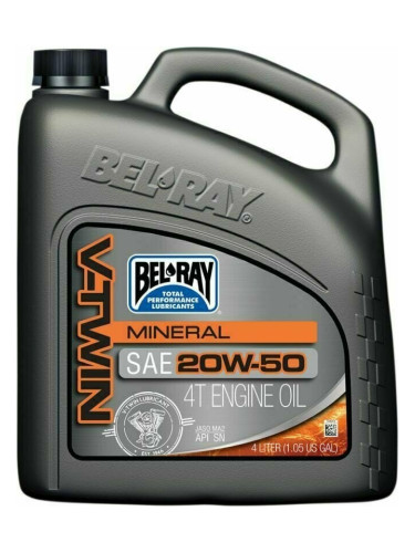 Bel-Ray V-Twin Mineral 20W-50 4L Моторно масло