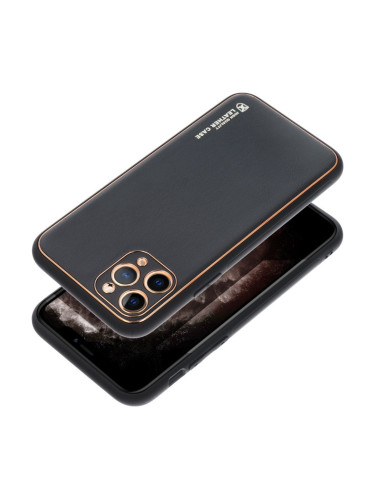 Гръб от еко кожа FORCELL Leather - iPhone 15 Plus черен