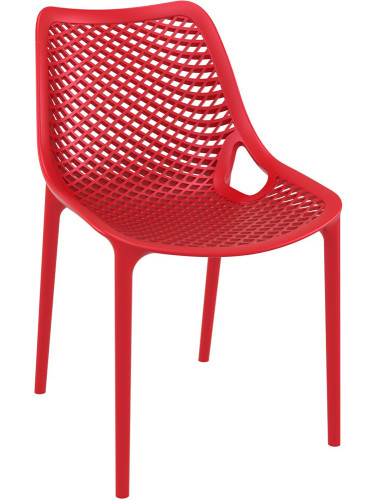 Пластмасов градински стол - полипропилен, червен