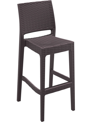Бар стол 40/50/108см - полипропилен имитация на ратан. кафяв