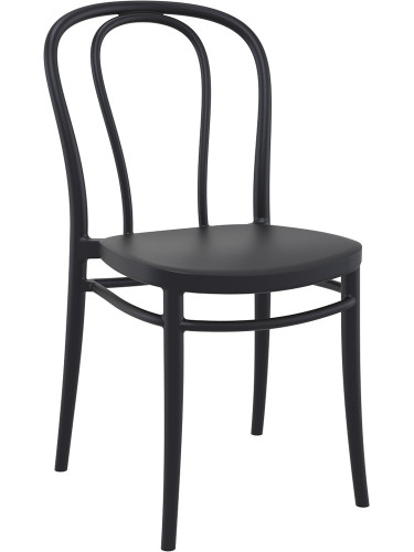 Пластмасов градински стол-  фибростъкло/ черен