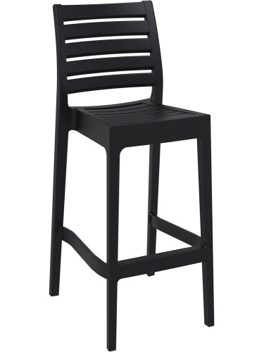 Бар стол 45/51/108см - полипропилен с фибро стъкло, черен