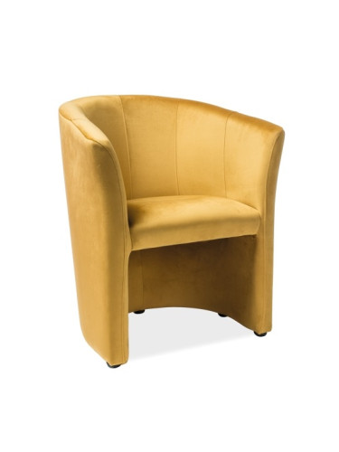 Кадифено кресло - жълт