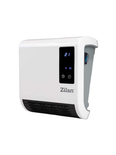 Печка за стена Zilan ZLN-2083, 2000W, 10-49C, Дистанционно, LED, Таймер, IP21, Бял