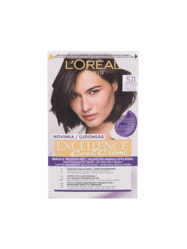 L'Oréal Paris Excellence Cool Creme Боя за коса за жени 48 ml Нюанс 5,11 Ultra Ash Light Brown увредена кутия