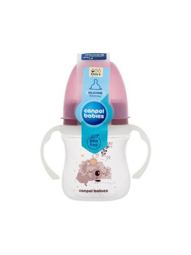 Canpol babies Sleepy Koala Easy Start Anti-Colic Bottle Pink 0m+ Бебешко шише за деца 120 ml