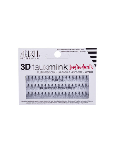 Ardell 3D Faux Mink Individuals Medium Изкуствени мигли за жени 60 бр Нюанс Black
