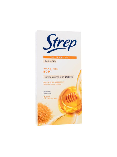 Strep Sugaring Wax Strips Body Delicate And Effective Sensitive Skin Продукти за депилация за жени 20 бр