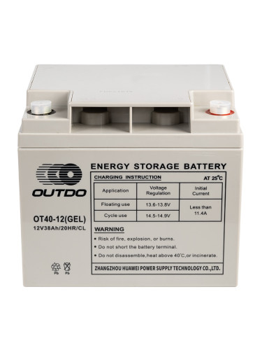 Тягов акумулатор 12V, 40Ah, гелов, OT40-12(GEL)/CL, OUTDO