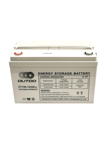 Тягов акумулатор 12V, 100Ah, гелов, OT100-12(GEL)/CD, OUTDO