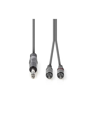 Аудио кабел, стерео, 6.3mm/m към 2xRCA/m, 3m, COTH23300GY30