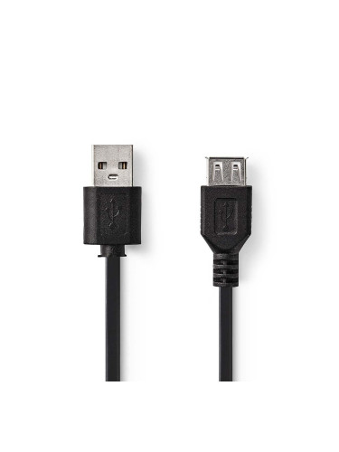 Кабел USB-A/M към USB-A/F, 1m, черен, CCGT60010BK10, NEDIS