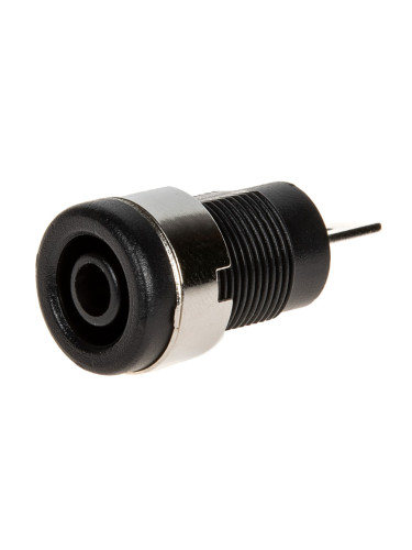 Конектор, изходен, гнездо за банан щекер 4mm, черен, ф15x30mm