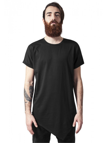 Мъжка дълга тениска в черно Asymetric Long Tee