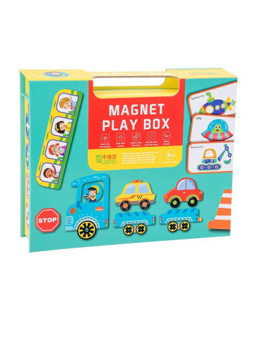 Магнитна игрална кутия с фигури - Транспорт
