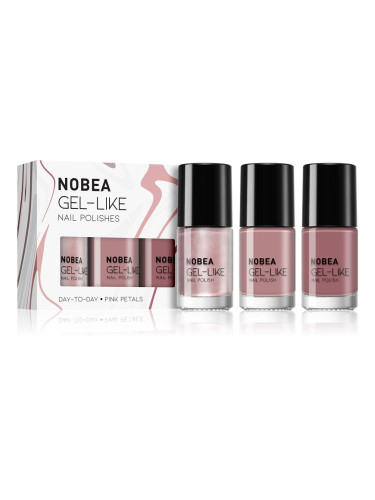 NOBEA Day-to-Day 3-Piece Gel-like Nail Polish set комплект лак за нокти Pink Petals