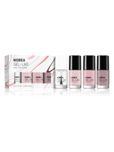 NOBEA Day-to-Day 4-Piece Gel-like Nail Polish set комплект лак за нокти Nude mood