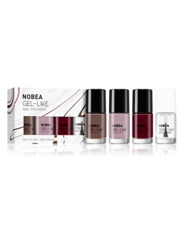 NOBEA Day-to-Day 4-Piece Gel-like Nail Polish set комплект лак за нокти Deliciously deep dream