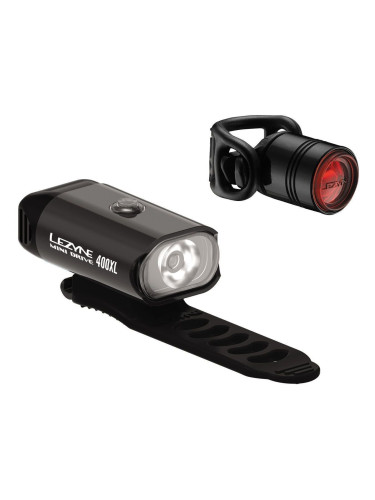 Lezyne Mini Drive 400XL / Femto Drive Black/Hi Gloss Front 400 lm / Rear 7 lm Велосипедна лампа