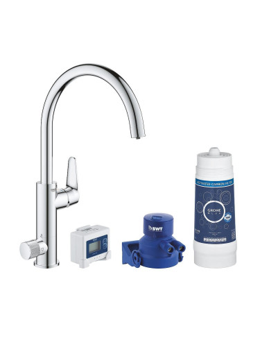 GROHE Blue Pure BauCurve Кухненски смесител, комплект с филтър