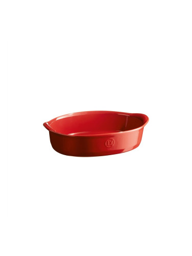 Керамична овална тава EMILE HENRY SMALL OVAL OVEN DISH малка - 27.5 х 17.5 см - цвят червен