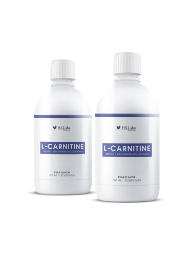 HS LABS - L-CARNITINE 3000 - WITH CAFFEINE AND CHROMIUM - 2 бр по 500 ml