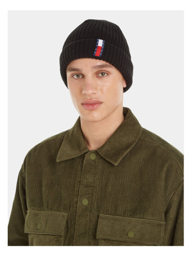 Tommy Jeans Шапка Im Tju Unisex Beanie AU0AU01808 Черен