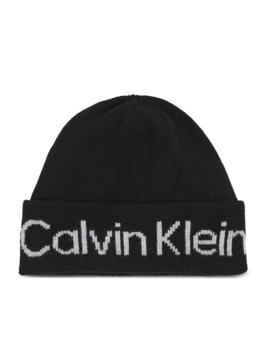 Calvin Klein Шапка Logo Reverso Tonal Beanie K60K611151 Черен