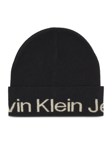 Calvin Klein Jeans Шапка Logo Beanie K60K611271 Черен